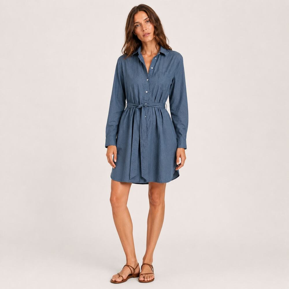 ATM Anthony Thomas Milillo Women's Poplin Shirt Dress in Blue Size xs